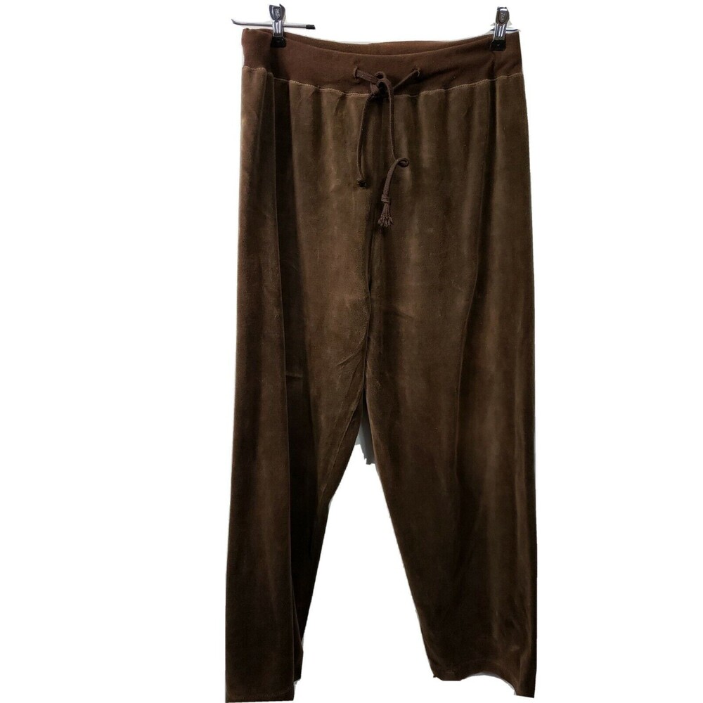 Vanity Fair Vintage 90's  Brown Velour Track Pants Women's Size L lounge